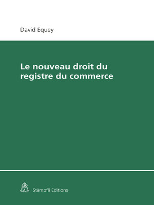 cover image of Le nouveau droit du registre du commerce